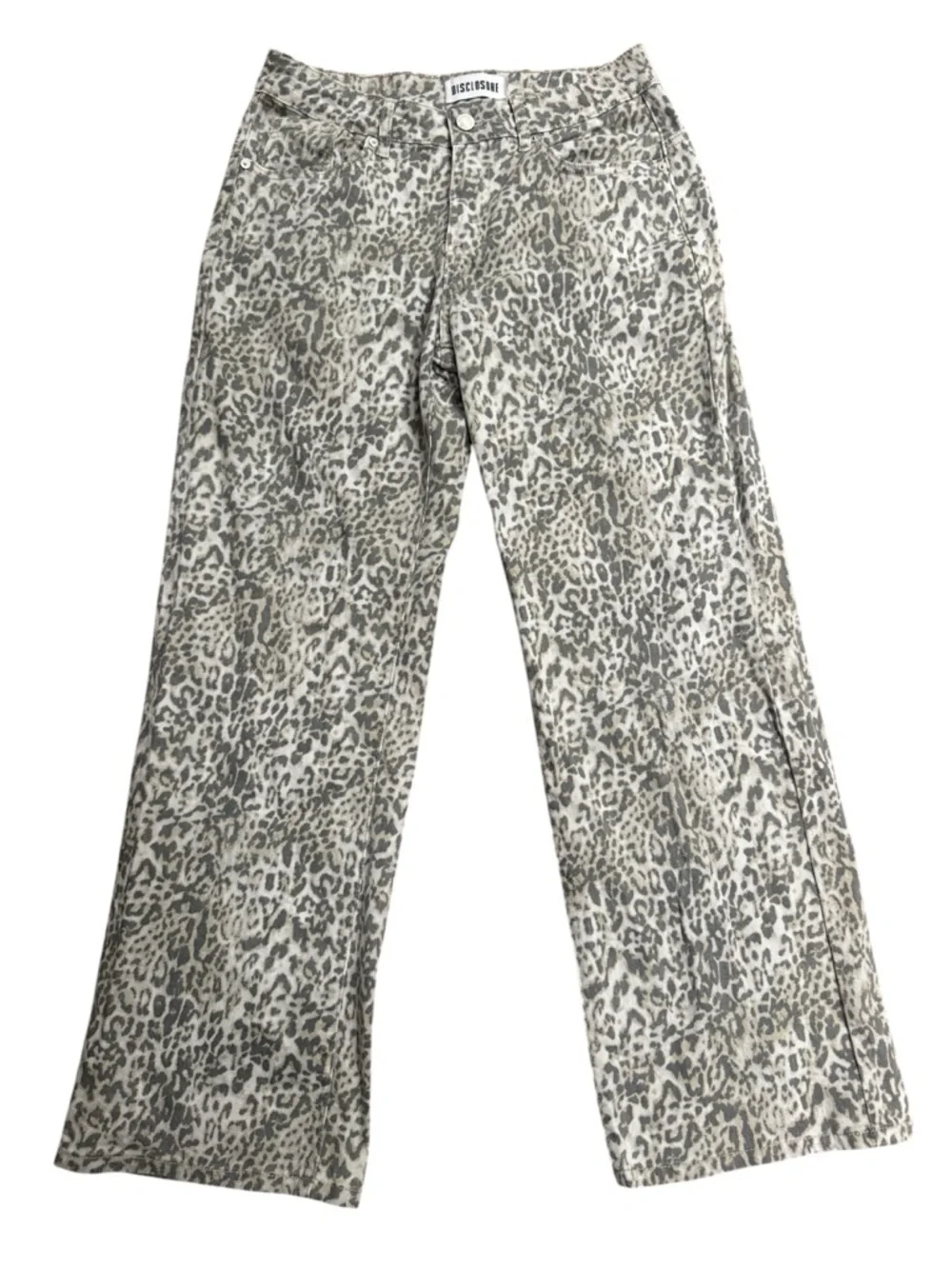 Leopard Print Straight Leg Jeans | Neutral Animal Print Denim | Size 7/28 - Picture 2 of 6